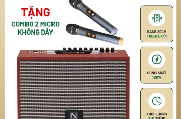 Loa Karaoke Xách Tay Nanomax K-01 Bass 20cm 120w
