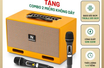 Loa Karaoke Xách Tay Nanomax X-16 Bass Đôi 16cm 320w