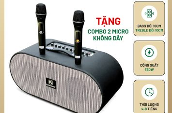 Loa Karaoke Xách Tay Nanomax X-18 Bass Đôi 16cm 350w