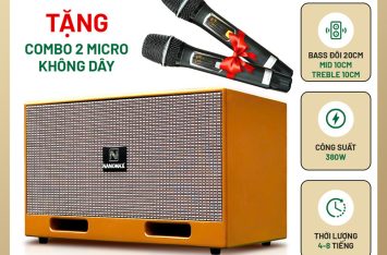 Loa Karaoke Xách Tay Nanomax X-20 Bass Đôi 20cm 380w