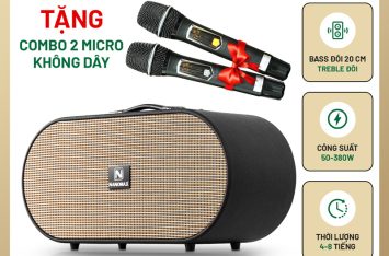 Loa Karaoke Xách Tay Nanomax X-22 Bass Đôi 20cm 380w