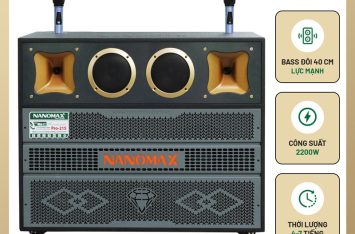 Loa Kéo Bình & Điện Nanomax Pro-215 Bass Đôi 40cm 2200w