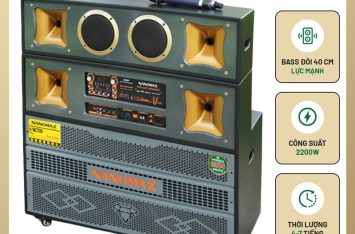 Loa Kéo Bình & Điện Nanomax Pro-215g Bass Đôi 40cm 2200w