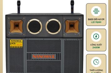 Loa Kéo Bình & Điện Nanomax Pro-216 Bass Đôi 40cm 2400w