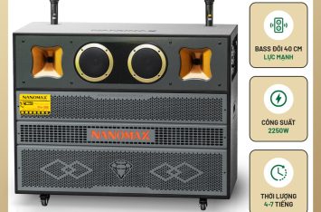 Loa Kéo Bình & Điện Nanomax Pro-300 Bass Đôi 40cm 2250w