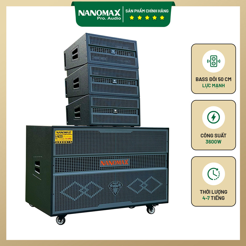 Loa Kéo Bình & Điện Nanomax Pro-600A Bass Đôi 50cm 3600w | Loa Kẹo Kéo Nanomax | 50+ Mẫu Loa Karaoke Bluetooth Giá Tốt