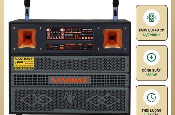 Loa Kéo Bình & Điện Nanomax Pro-803 Bass Đôi 40cm 1800w | Loa Kẹo Kéo Nanomax | 50+ Mẫu Loa Karaoke Bluetooth Giá Tốt