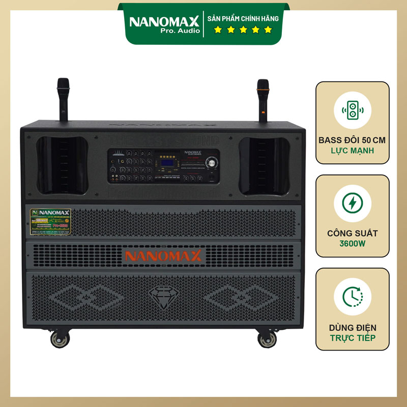 Loa Kéo Điện Nanomax Pro-9500 Bass Đôi 50cm 3600w Loa Kéo Điện Nanomax Pro-9500 Bass Đôi 50cm 3600w