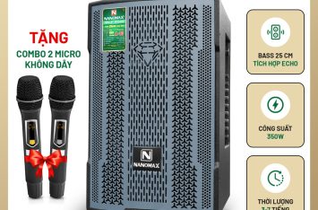 Loa Kéo Mini Nanomax A-10 Thùng đen Bass 25cm 350w