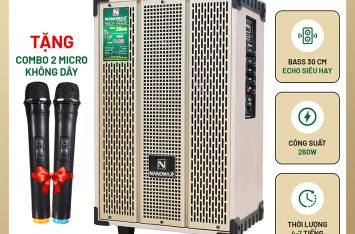 Loa Kéo Mini Nanomax T-12 Bass 30cm 260w Karaoke Bluetooth Vàng Trắng | Loa Kẹo Kéo Nanomax | 50+ Mẫu Loa Karaoke Bluetooth Giá Tốt