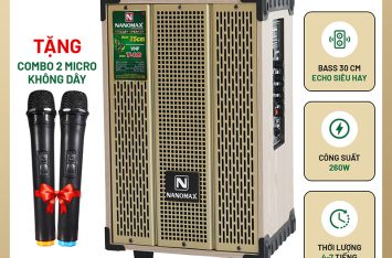 Loa Kéo Nanomax T-10 Thùng Trắng Bass 25cm 200w Karaoke Bluetooth